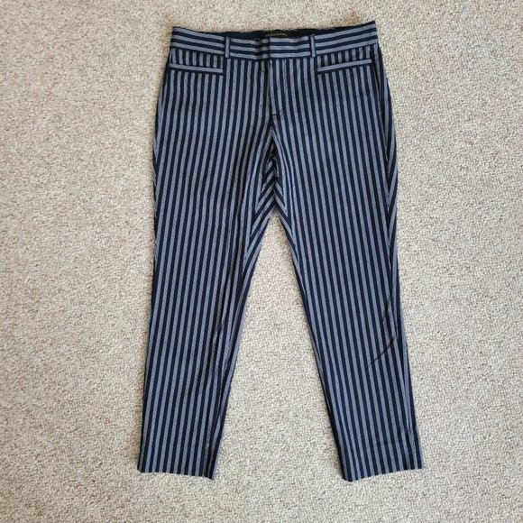 Banana Republic Sloan Pants Striped Navy Blue 6P - Picture 2 of 10